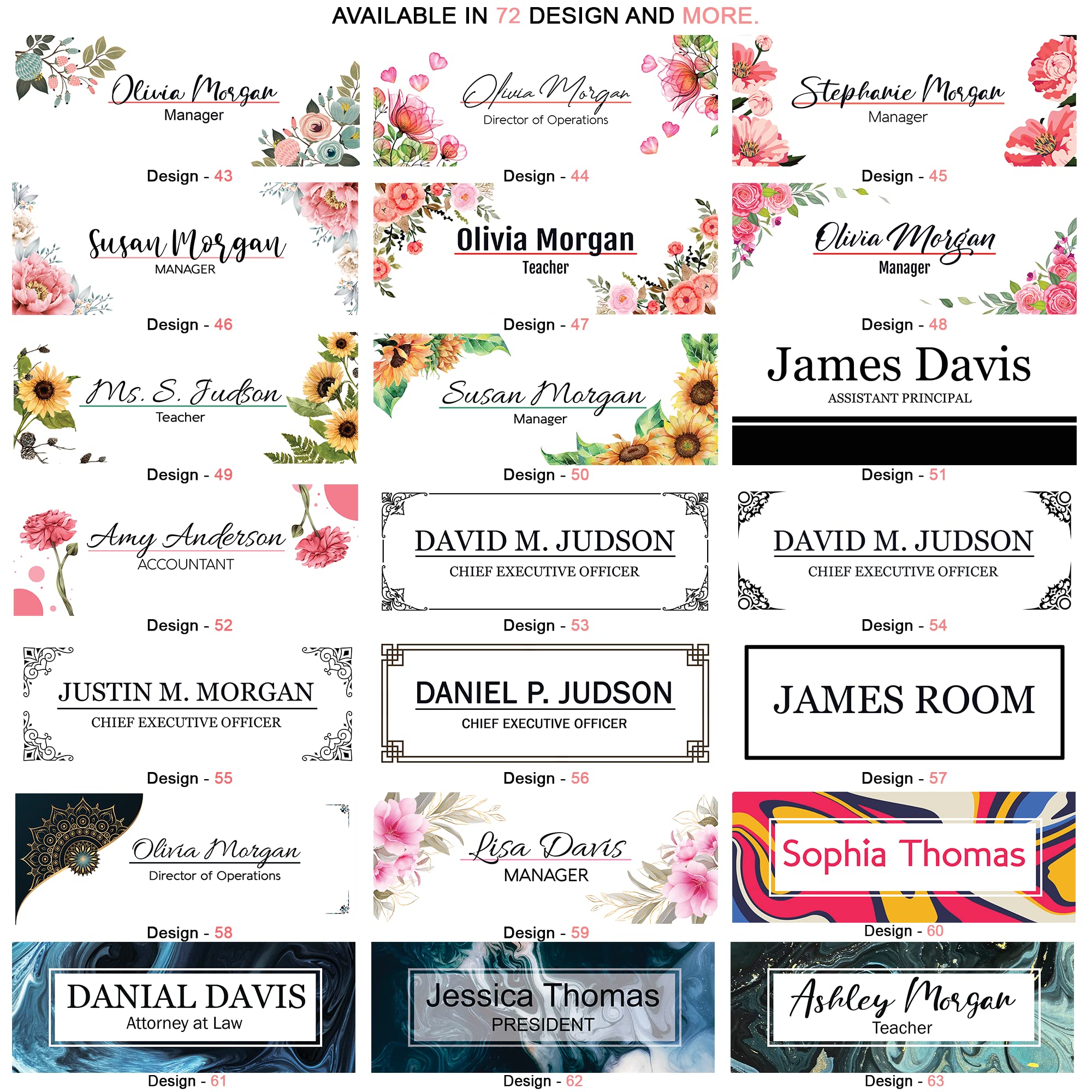 Custom Engraved Name Plates for Office Desk & Wall - ARTSWAVE | Professional Workspace Decor