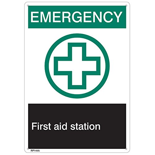 ANSI Z535 Compliant Rigid Plastic Emergency First Aid Sign - 7