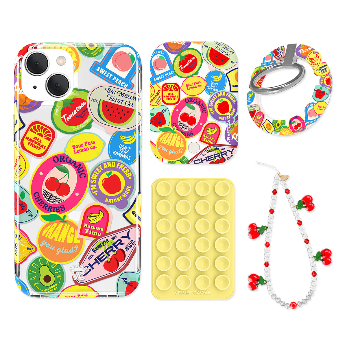 Juicy Fruits iPhone Case with Grip - Colorful Protective Phone Cover for iPhone 13/14/15 - Perfect for Daily Use, Workouts, and Outdoor Activities