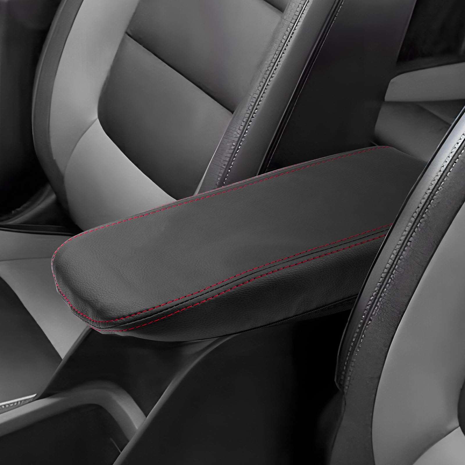 Premium 2021-2025 Chevy Trailblazer Armrest Cover - Durable Center Console Protector for Chevrolet Trailblazer Accessories (Red Line) | Perfect for Road Trips & Daily Commuting