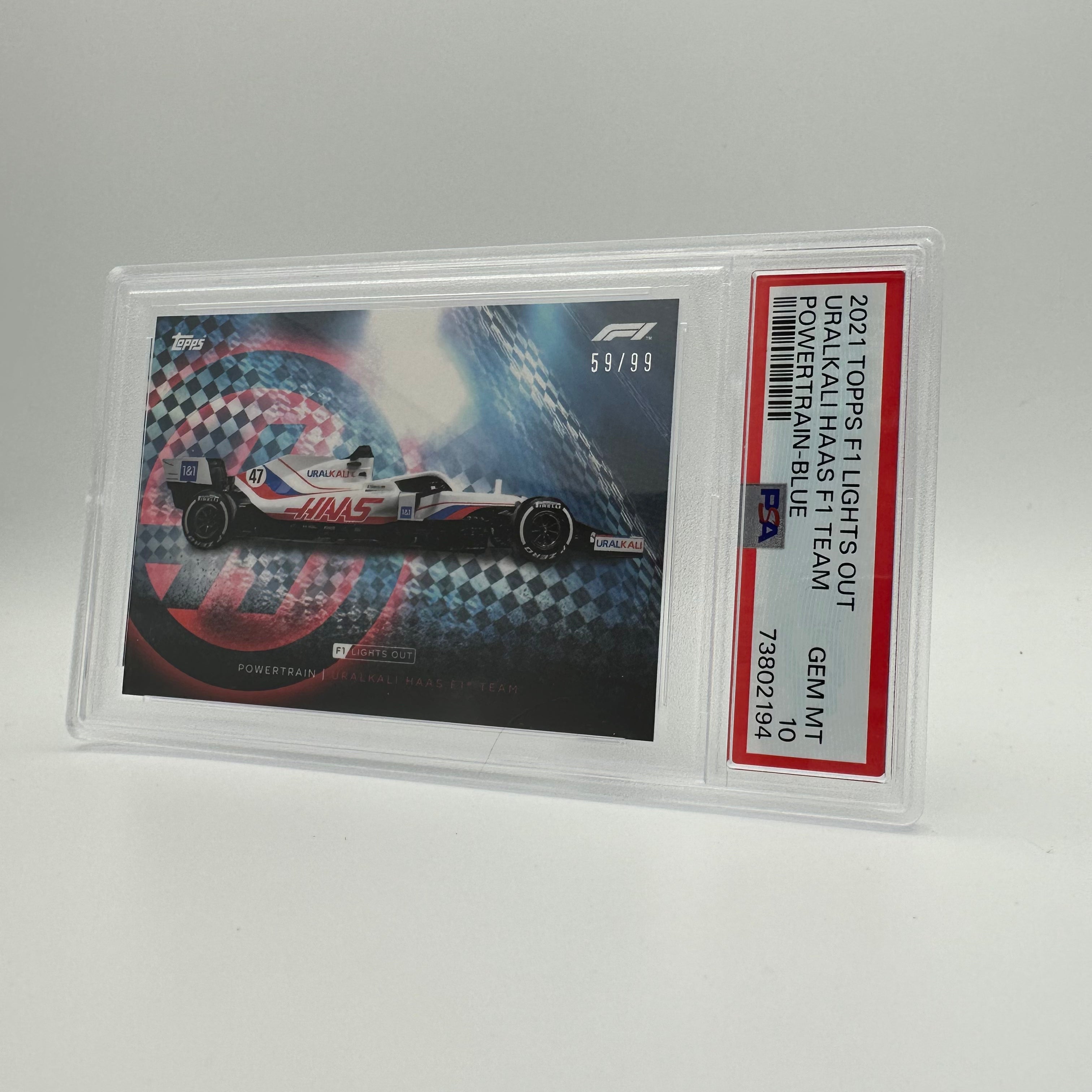 PSA 10 59/99 Uralkali Haas F1 Team Power Train Blue - Rare F1 Collectible for Display & Racing Enthusiasts