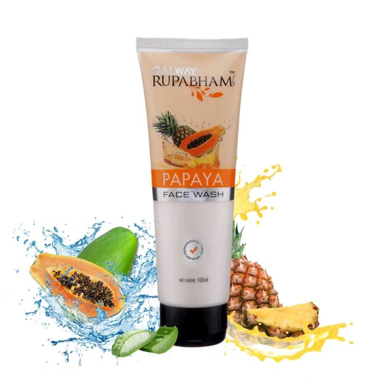 Galway Papaya Fairness Face Wash - Brightening & Exfoliating Cleanser for Glowing Skin | Perfect for Daily Skincare & Acne-Prone Skin