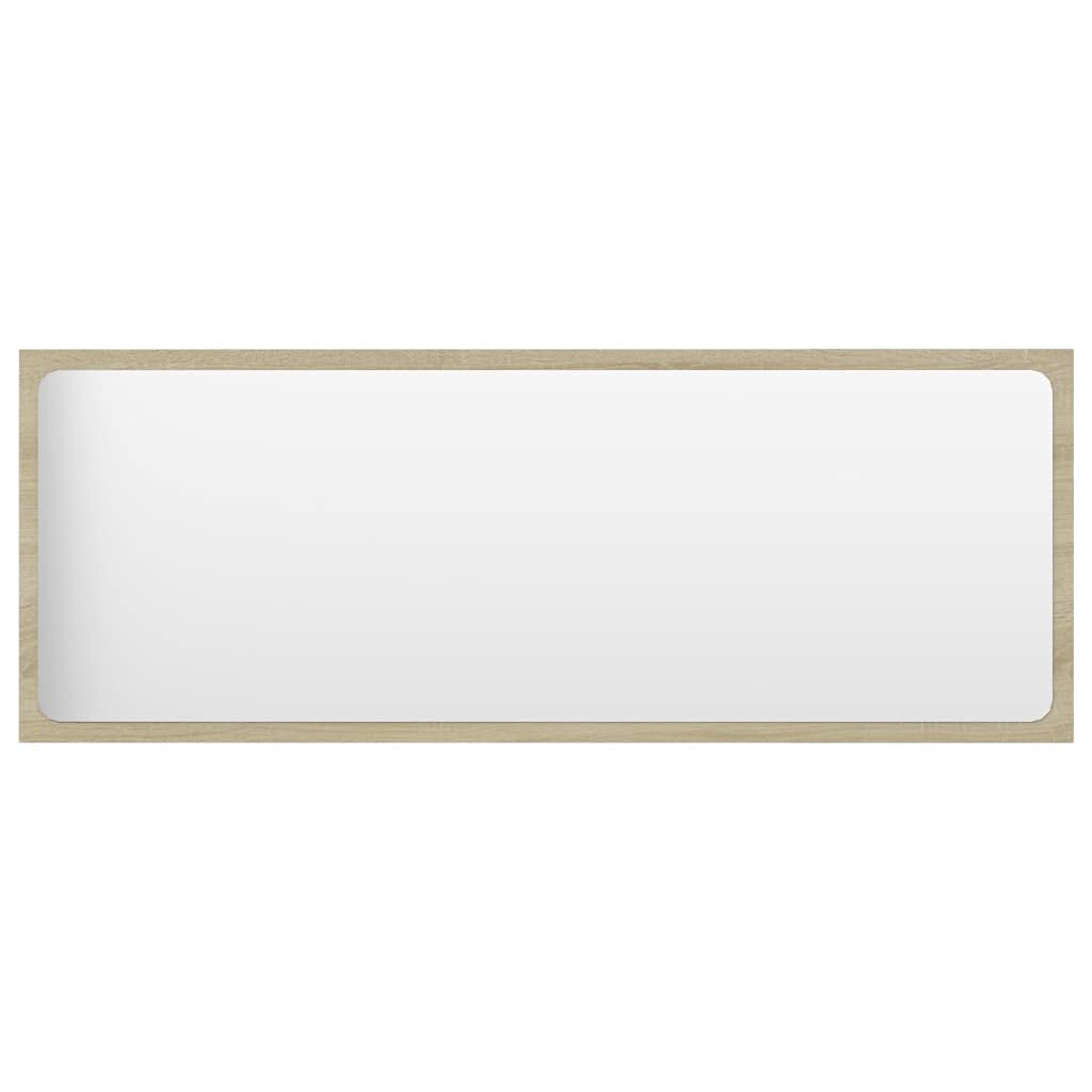 Sonoma Oak Rectangle Wall Mirror 39.4x14.6 Inches - Contemporary Bathroom Vanity Mirror & Living Room Decor - Durable Chipboard Frame - Perfect for Bedrooms, Hallways, and Entryways