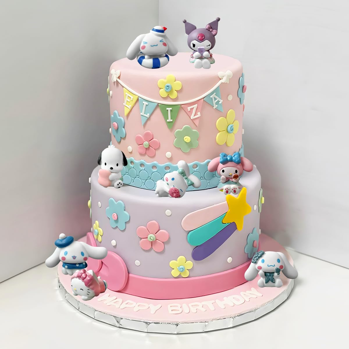 8Pcs Kuromi & Cinnamoroll Cake Toppers - White Birthday Party Decorations for Sanrio Themed Cakes, Cupcakes & Desserts - Perfect for Girls' Birthday Parties, Baby Showers & Celebrations