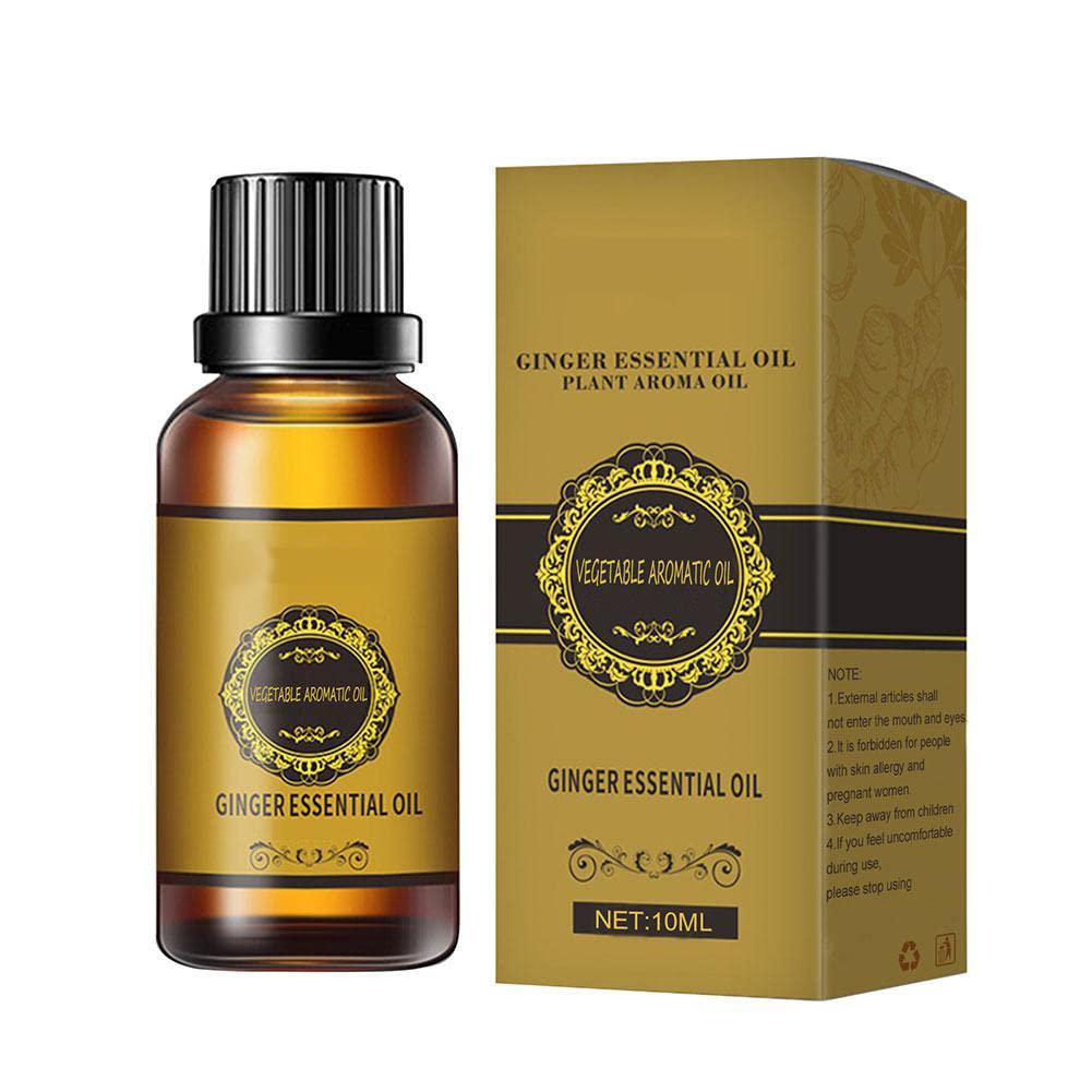 Natural Belly Drainage Ginger Essential Oil - 10ml for Relaxation, Massage & Detox | Perfect for Aromatherapy, Stress Relief & Post-Workout Recovery