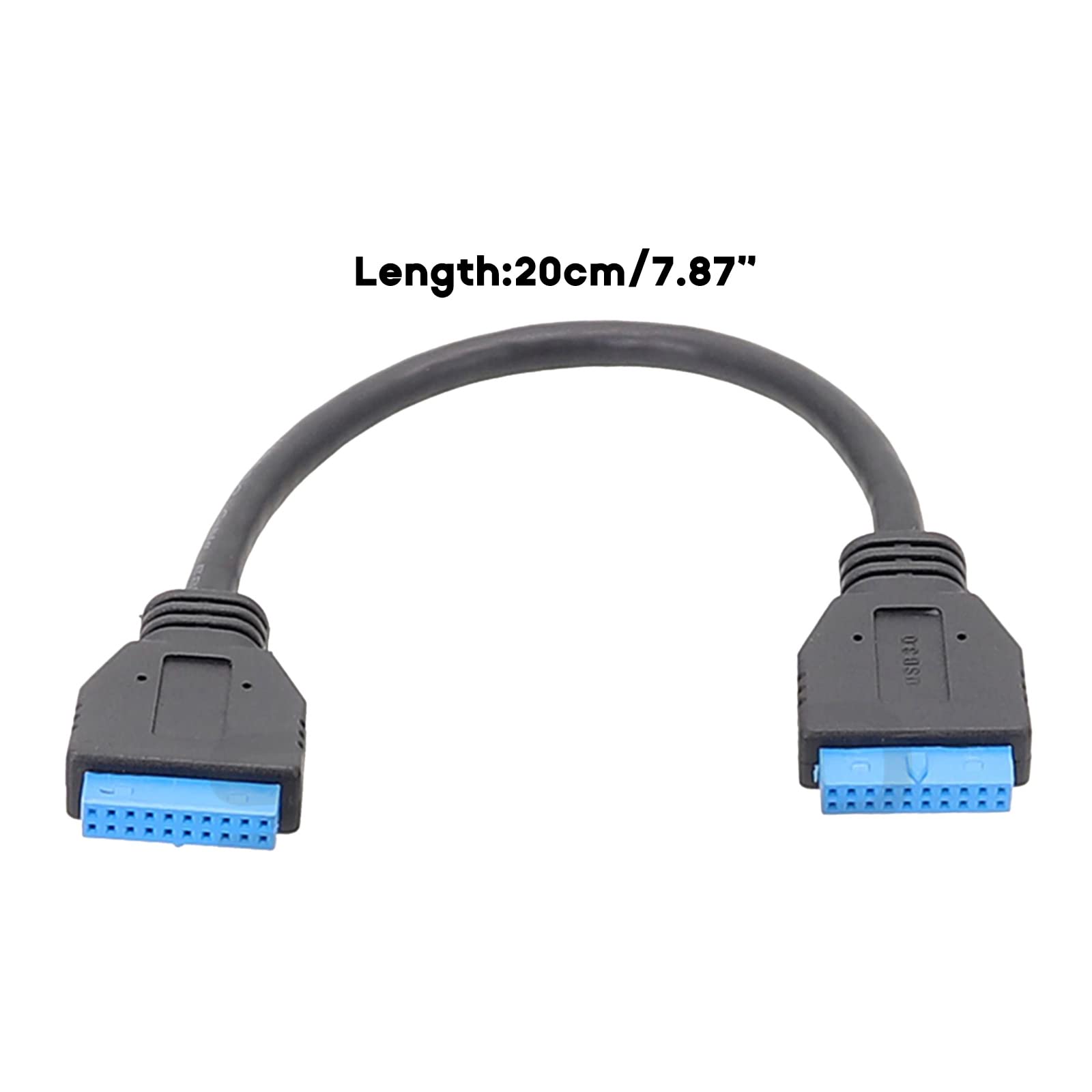 1 to 2 USB 3.0 19-Pin Hub Extension Cable with Fast Transmission Chip for Desktop Computer Motherboard & PC Case - High-Speed Data Transfer for Gaming Rigs, Workstations & Home Office Setups