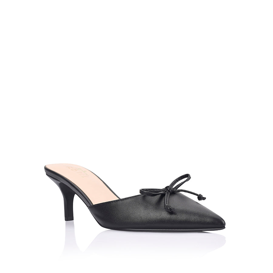 Zeke Pointed Toe Kitten Heels for Women - Elegant Black Low Heel Pumps for Office, Party & Wedding - Comfortable Dress Shoes for Work & Special Occasions