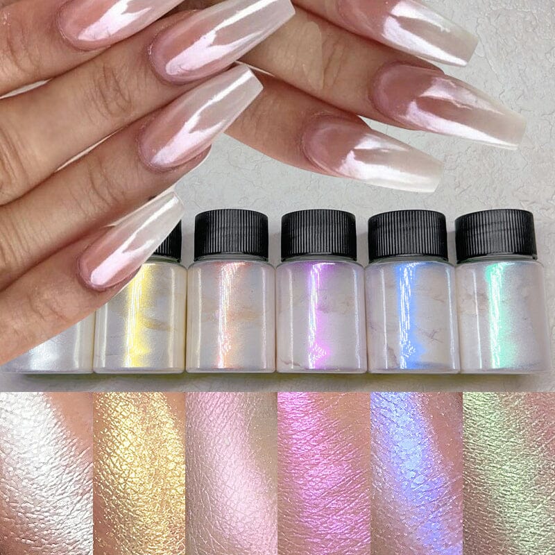 Chrome Pearl Nail Powder - Mirror Effect Nail Art Pigment for Gel & Acrylic Nails - Perfect for Manicures, Pedicures & Nail Salon Designs