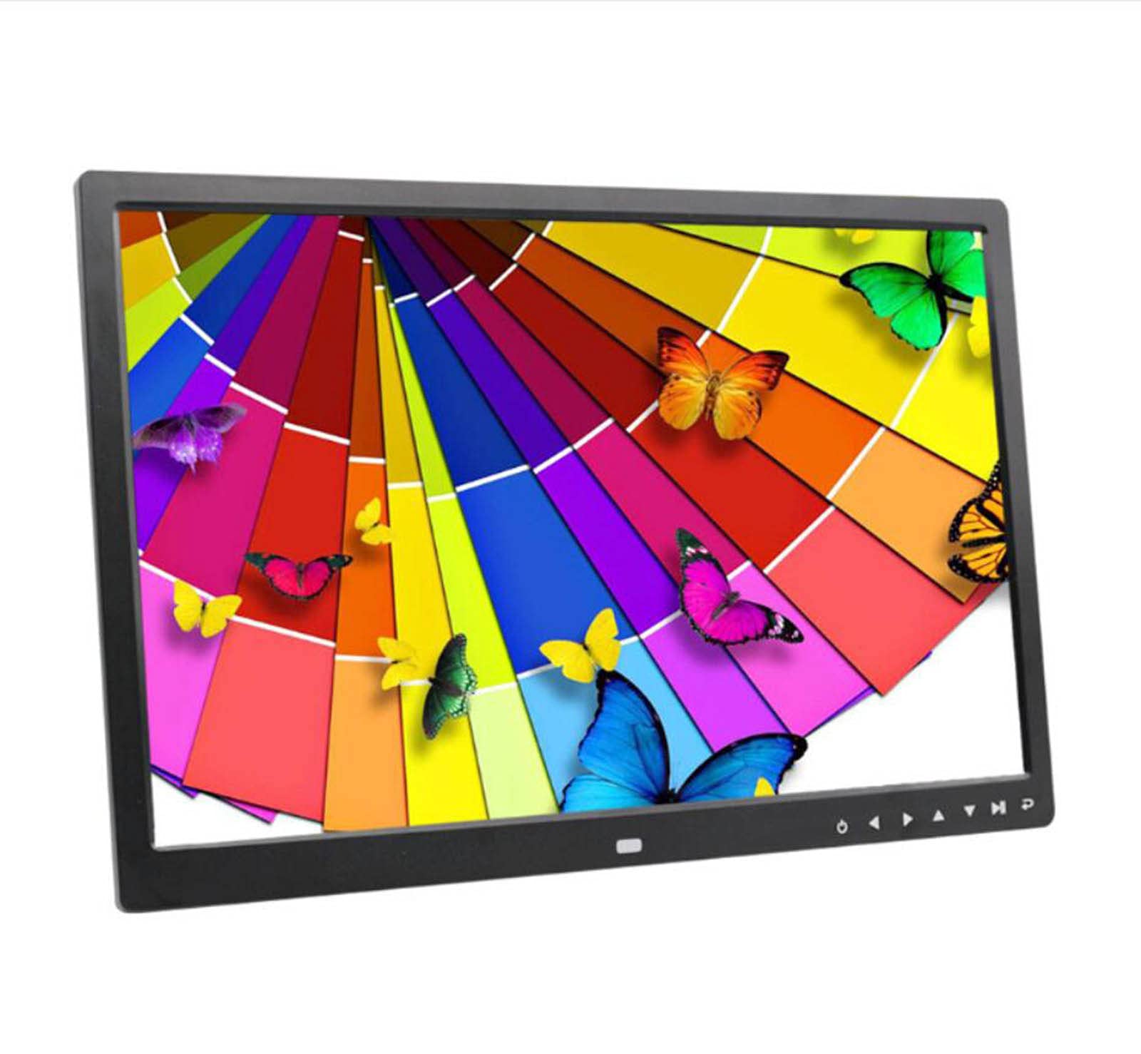 BINGQIAN 17 Inch HD Digital Photo Frame - 1440x900 Resolution, 16MB Memory, Smart Electronic Picture Album with Multi-Function Calendar, Alarm Clock & Remote Control - Perfect Gift for Home, Office & Living Room Decor
