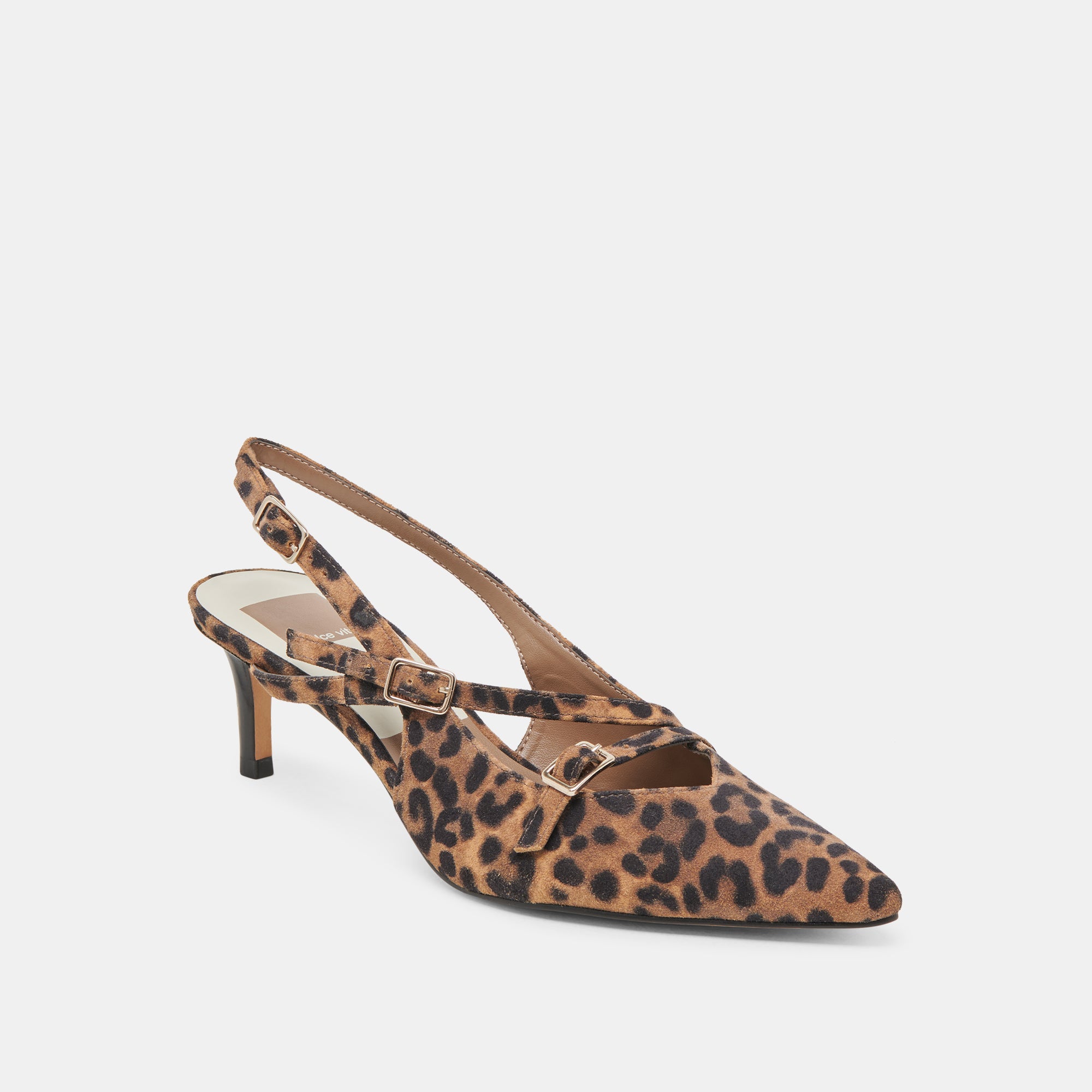 PAMLA Mid Wide Heels - Leopard Print Suede Pumps for Women | Comfortable & Stylish for Office, Parties & Evening Events