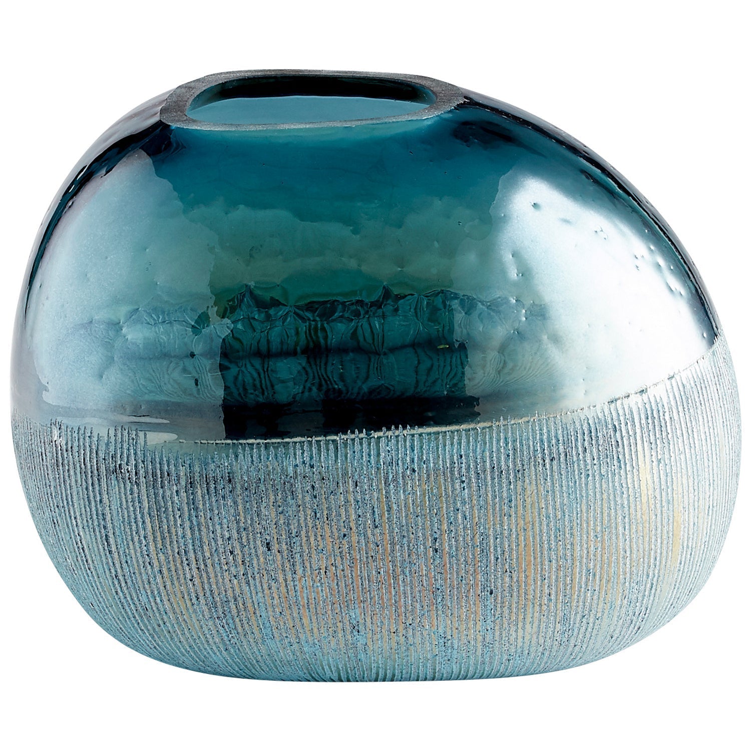 Cyan Design 11072 Cape Caspian Vase - Small Blue Ceramic Vase for Home Decor, Table Centerpiece, Wedding & Floral Arrangements