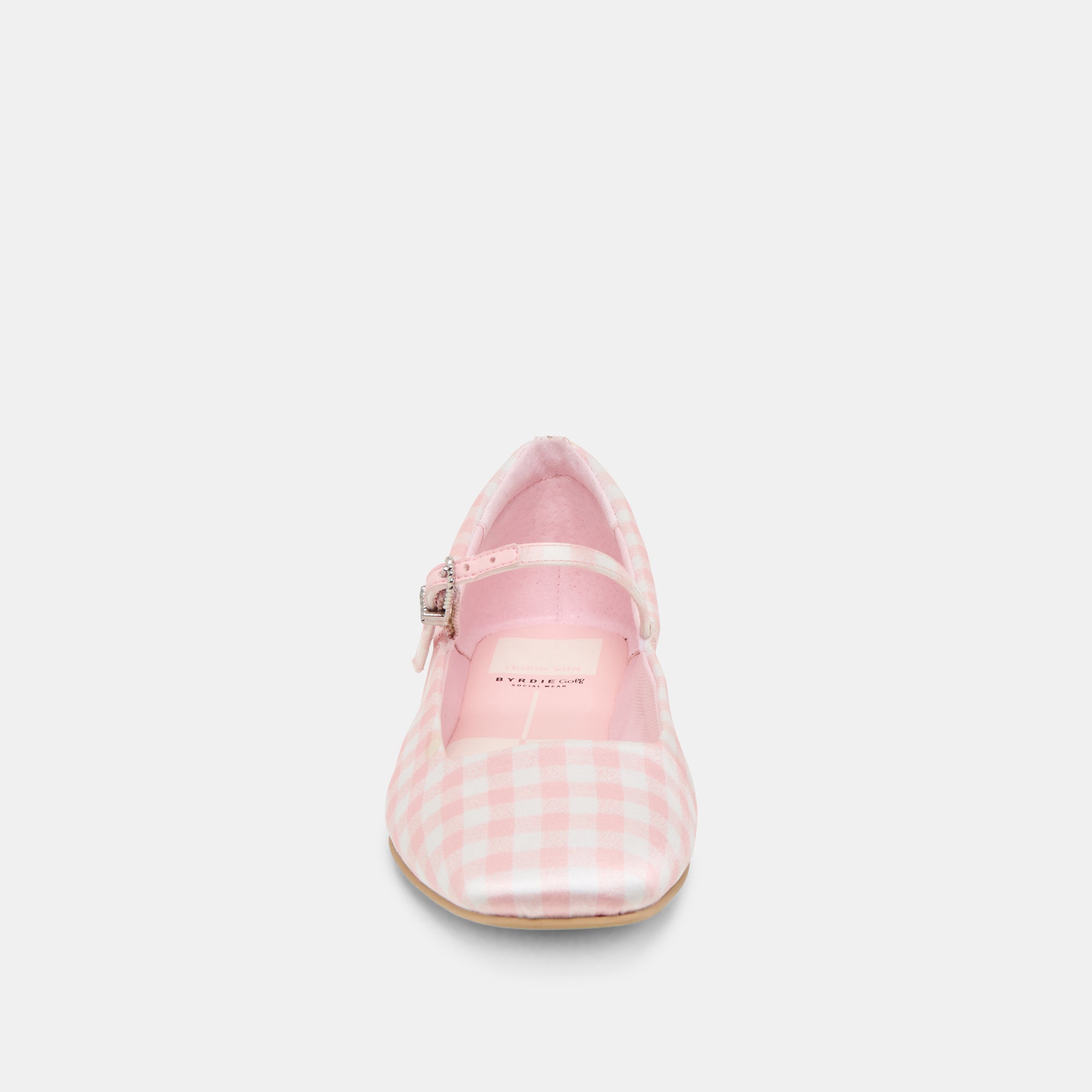 REYES X BYRDIE Golf Wide Ballet Flats - Pink Plaid Gingham Slip-On Shoes for Women | Comfortable & Stylish for Casual Wear, Office, and Golf Outings