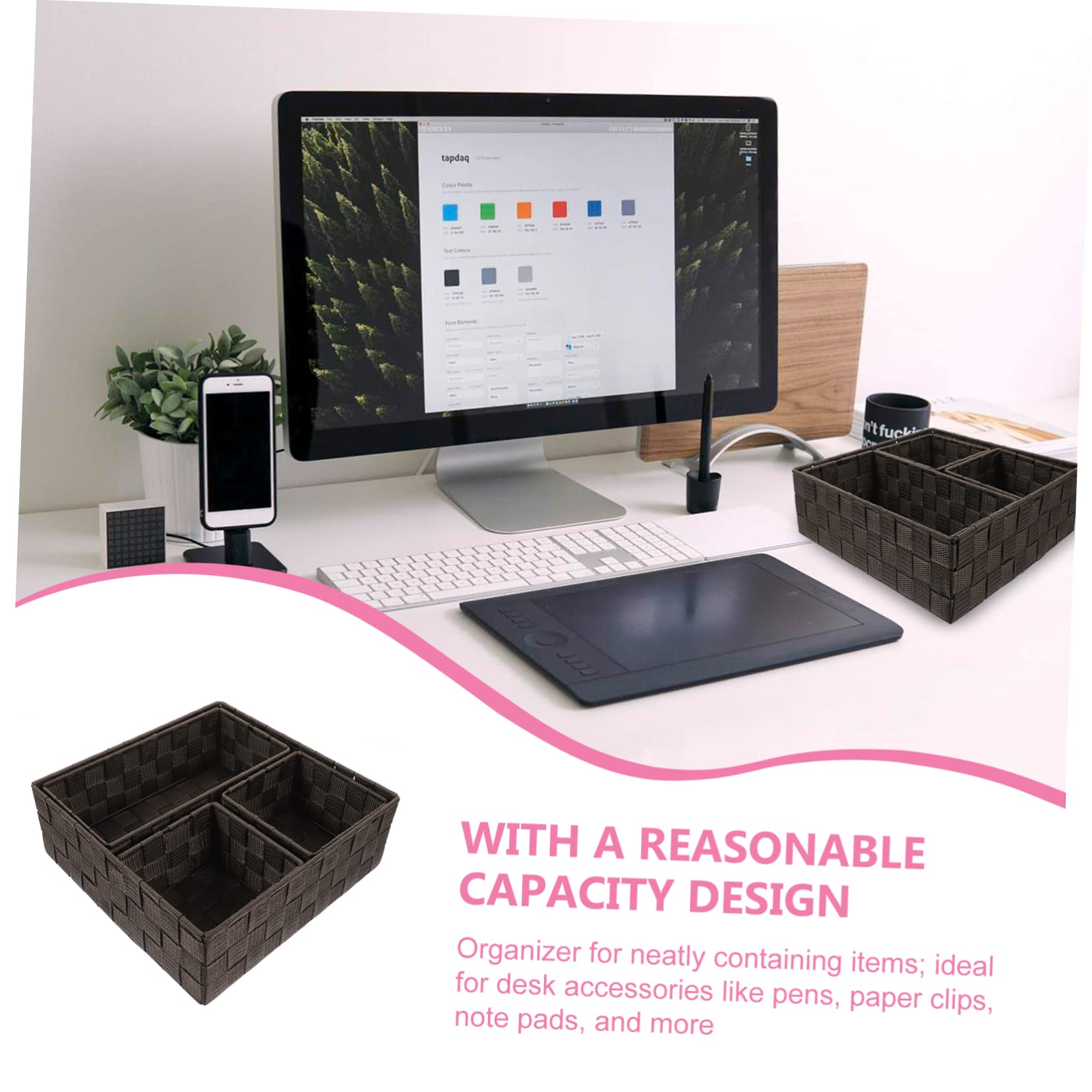 Zerodeko 4-Piece Desk Organizer Set - Storage Cubes for Home Office, School & Workspace - Perfect for Organizing Stationery, Books & Office Supplies