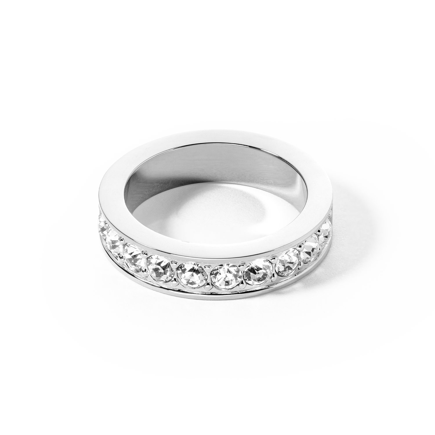 Stainless Steel Ring with Crystals - Elegant Silver Crystal Jewelry for Women - Perfect for Weddings, Parties & Everyday Wear