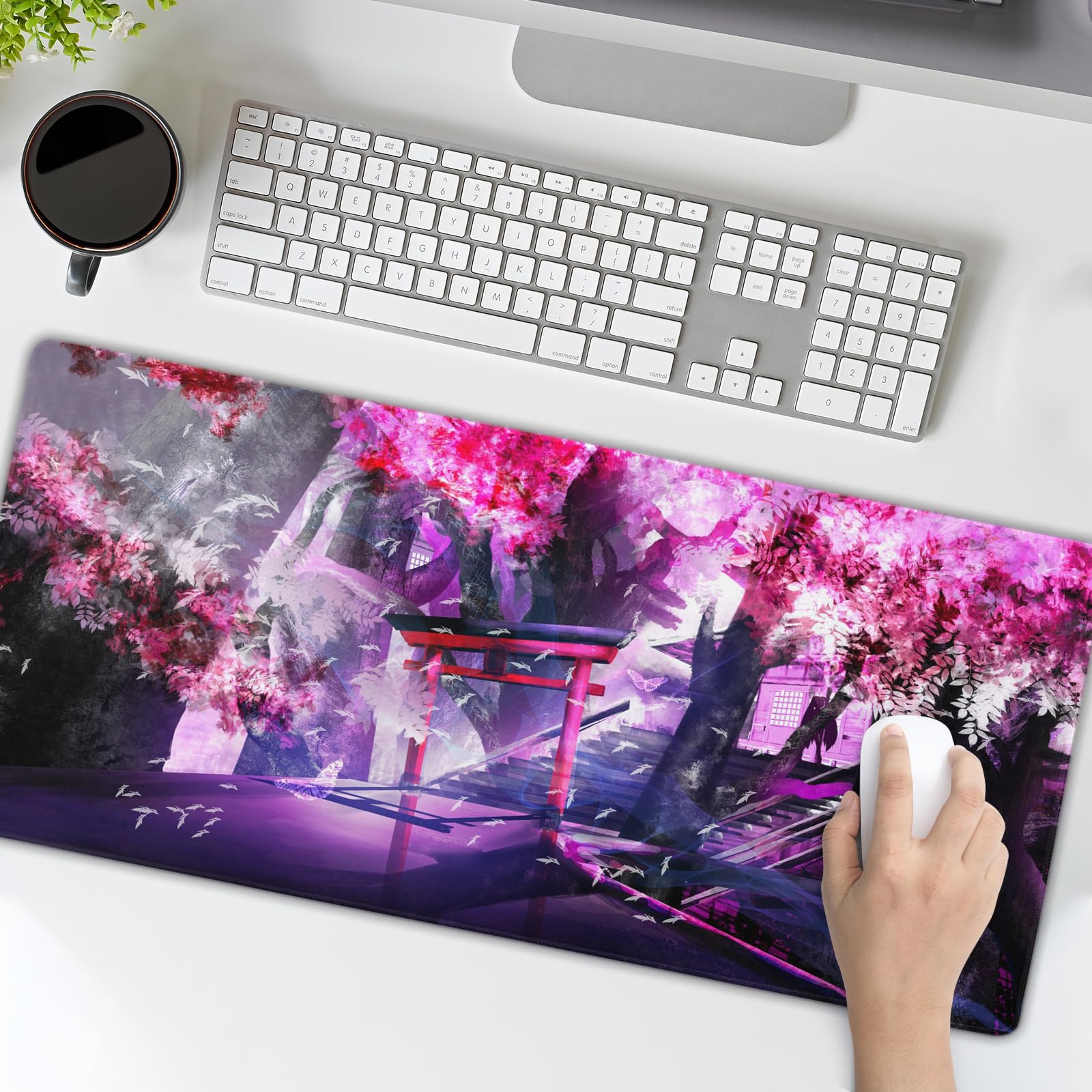 Cherry Blossom Gaming Mouse Pad - Large Non-Slip Desk Mat for PC & Office Use