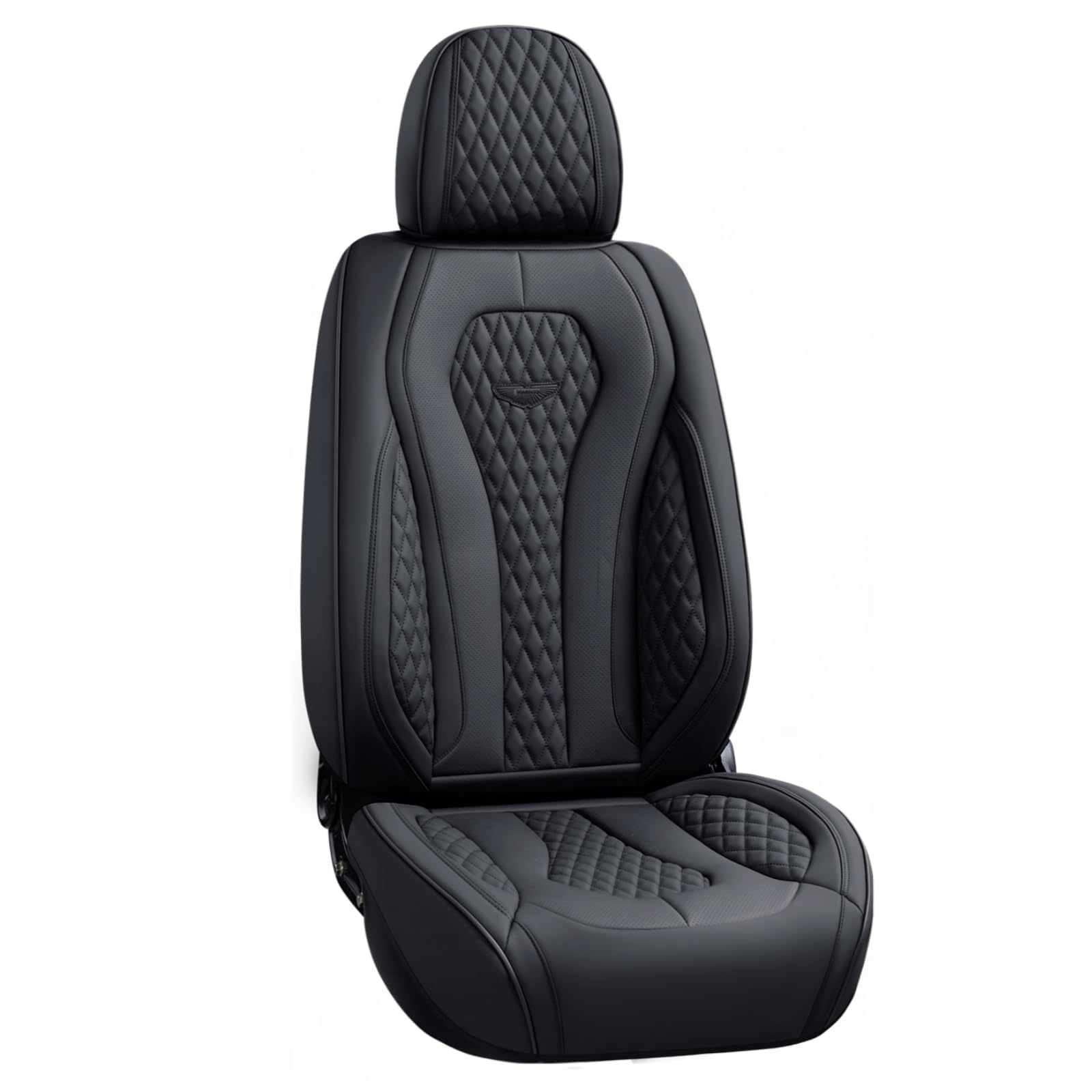 Coverado Universal Waterproof Leatherette Car Seat Covers - Front Seat Protectors for Most Vehicles | Black Auto Seat Cushion Covers | Perfect for Daily Commuting, Road Trips & Pet Protection