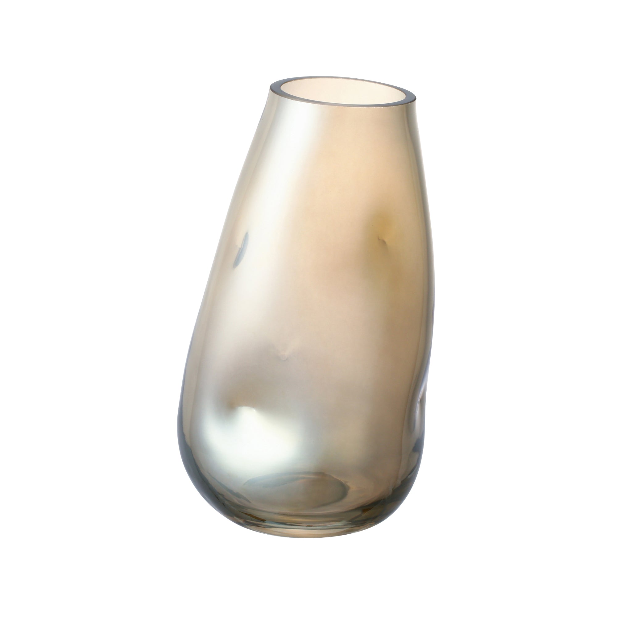 Handmade Irregular Glass Vase - Small Unique Decorative Vase for Home, Office, Wedding Centerpiece, Floral Arrangement & Modern Interior Decor