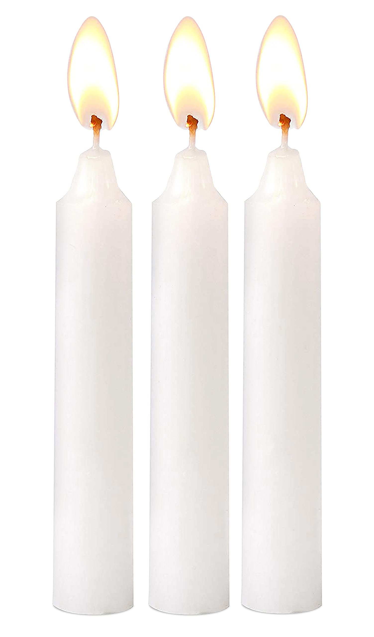 Hyoola 4 Inch White Candles (10cm) - 72 Pack Short Candlesticks with 3 Hour Burn Time - Premium European Made for Weddings, Home Decor & Romantic Dinners