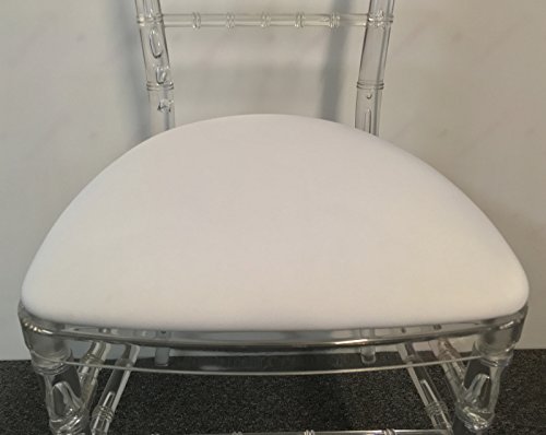 100-Pack White Spandex Slipcovers for Hard Chiavari Chair Cushions - Stretchable, Durable & Washable - Perfect for Weddings, Banquets, and Event Decor