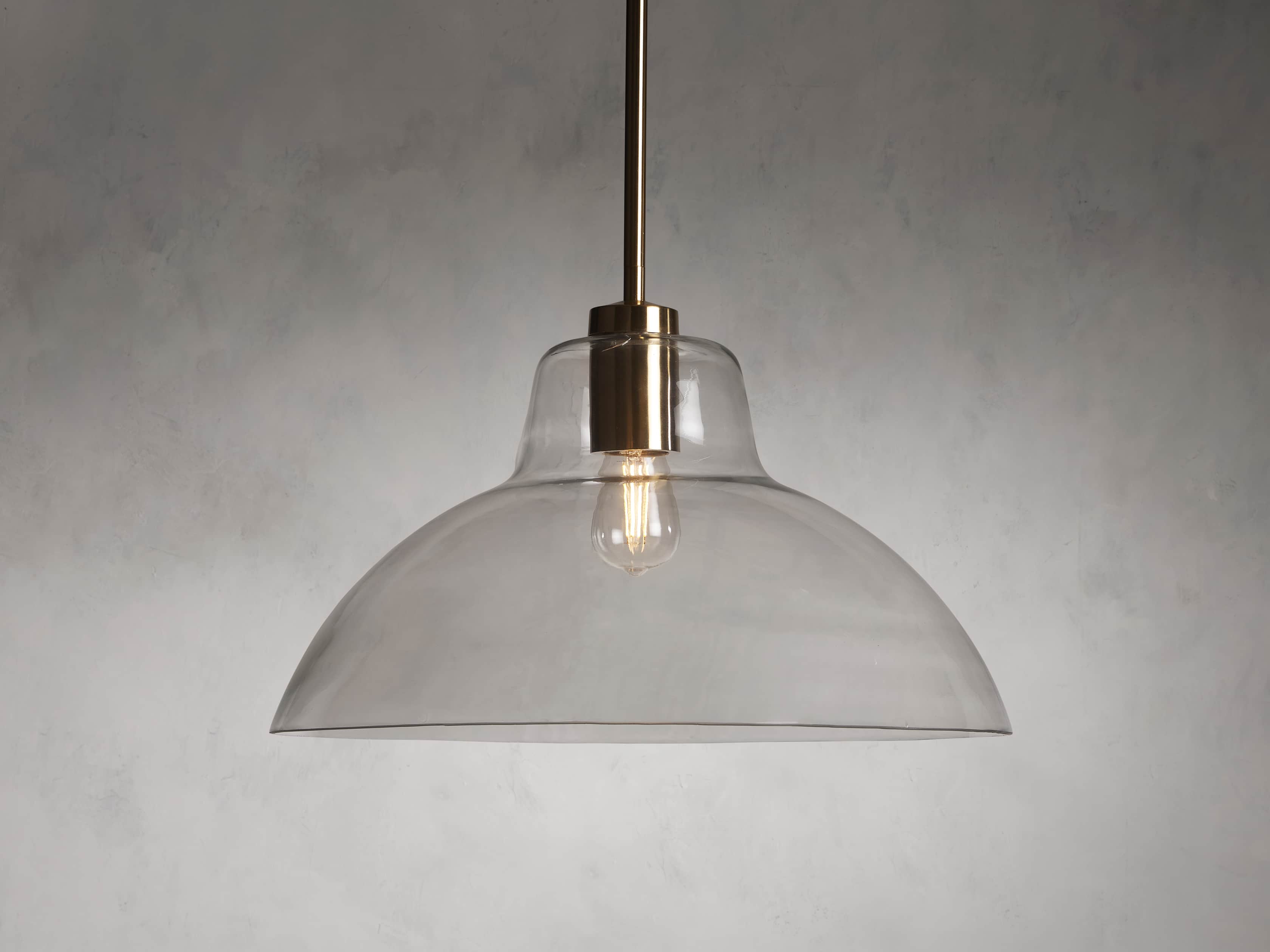 Bauer Dome Pendant Light Fixture - Modern Industrial Ceiling Light for Living Room, Bedroom, Kitchen & Dining Room - Vintage Edison Bulb Compatible