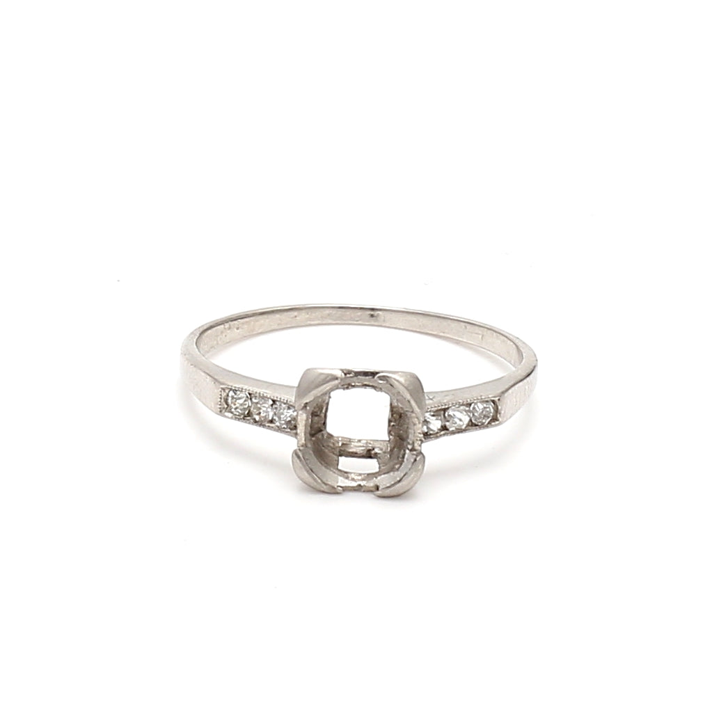 0.06 Carat Round Brilliant G SI1 Diamond Platinum Semi Mount Ring - Elegant Engagement & Wedding Band for Women, Perfect for Proposals, Anniversaries and Special Occasions