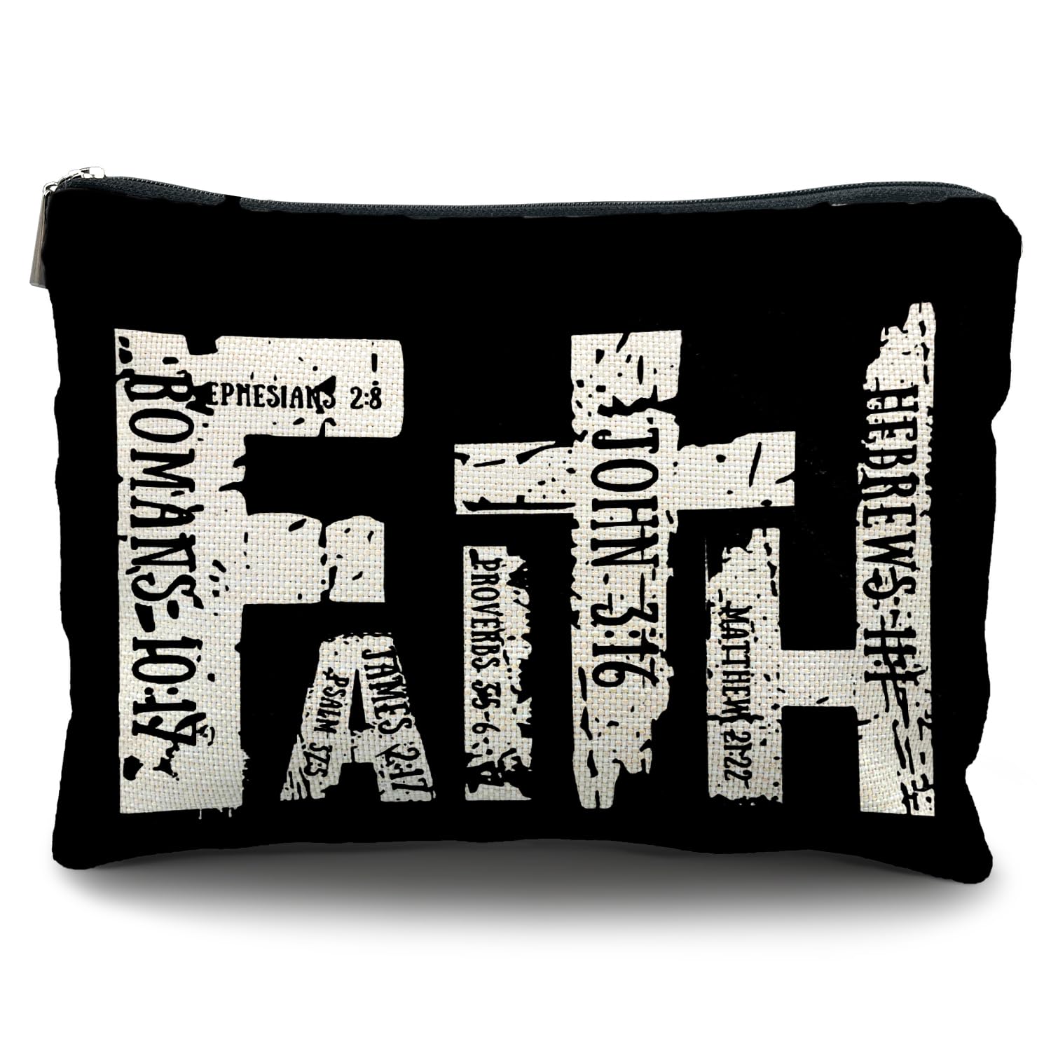 Christian Makeup Bags for Women with Bible Verses - Inspirational Faith Cosmetic Bag for Purse, Travel & Church - Religious Gifts for Christian Women, Mothers, Sisters (Perfect for Daily Use, Bible Study & Church Events)