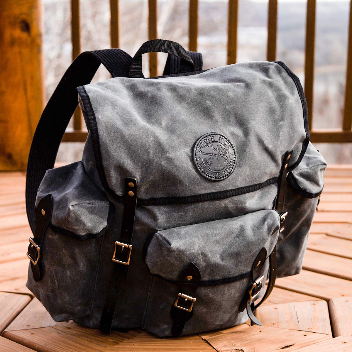 Duluth Pack Wanderer Waxed Grey Backpack - Durable Waxed Canvas Daypack for Hiking, Travel & Outdoor Adventures | Made in Duluth, Minnesota