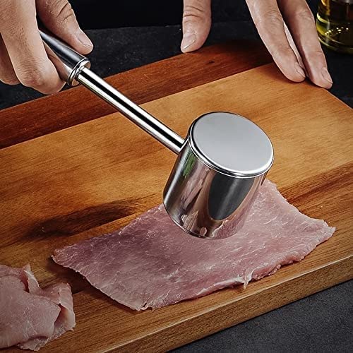 Premium Stainless Steel Meat Tenderizer Hammer - Heavy Duty Steak Mallet for Beef, Chicken & Poultry - Perfect for Grilling, BBQ & Home Kitchen Cooking