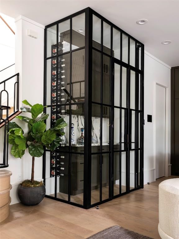 Modern Matte Black Wall Mounted Wine Rack - Holds 9 Bottles (3 Foot) | Space-Saving Metal Wine Storage for Home Bar, Kitchen, Dining Room & Wine Cellar | Perfect for Small Spaces & Wine Enthusiasts