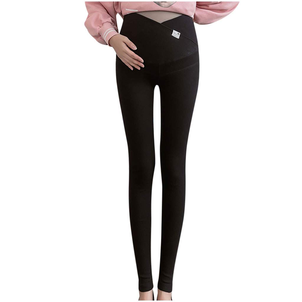 Maternity High Waist Stretchy Pregnancy Leggings - Comfortable Loose Fit Pencil Pants for Pregnant Women | Perfect for Yoga, Workout & Everyday Wear