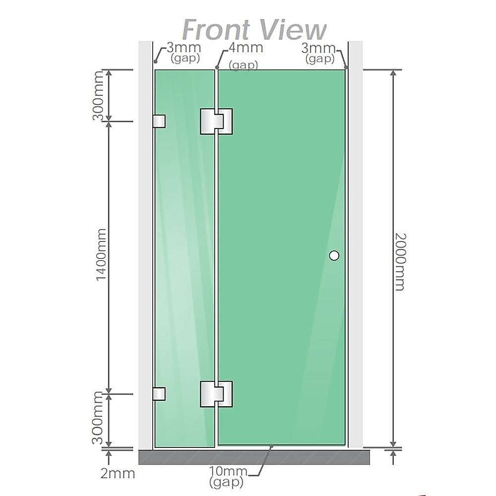 120x80cm Frameless Corner Shower Screen with White Brackets & Stainless Steel Hinges | Modern Bathroom Glass Enclosure for Walk-in Showers & Spa-Like Experience