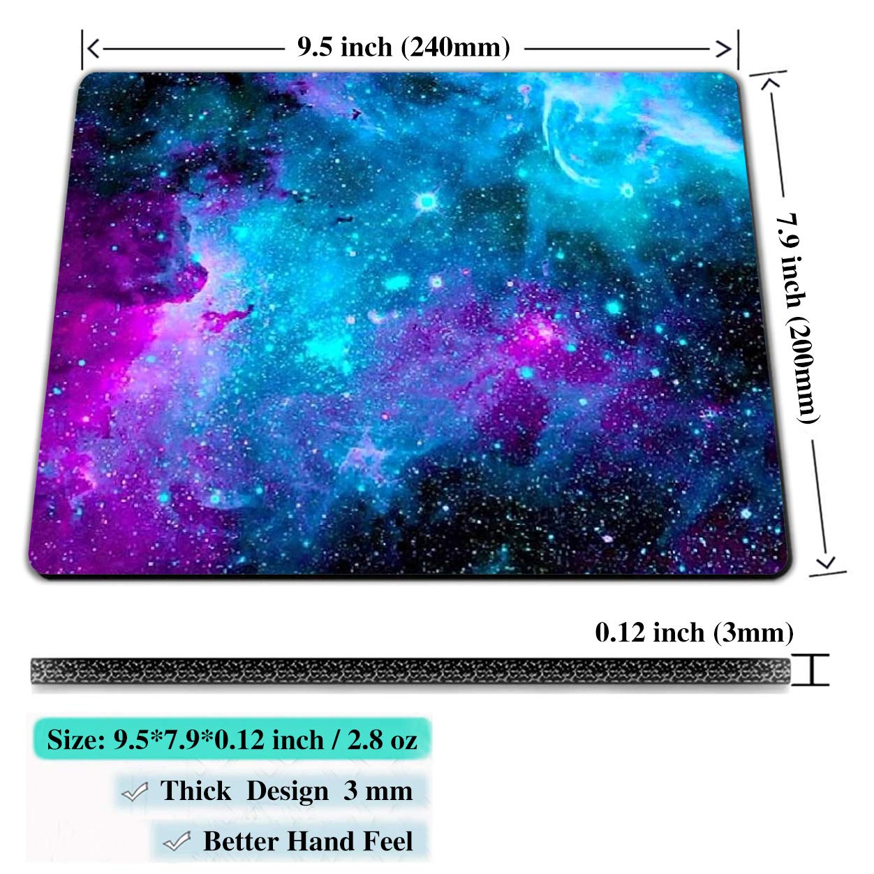 IMAYONDIA Blue Nebula Galaxy Gaming Mouse Pad - Non-Slip Rubber Base, Custom Space Universe Design for PC, Laptop & Office Use - Perfect for Gaming, Work & Home Office Setup