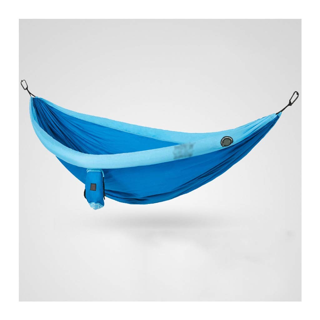 Double Inflatable Hammock Swing - Anti-Rollover Outdoor Hanging Chair for Camping, Backyard & Patio (106.5x55.1 Inches) - Perfect for Relaxation, Reading & Lounging Indoors/Outdoors (Color: Blue)