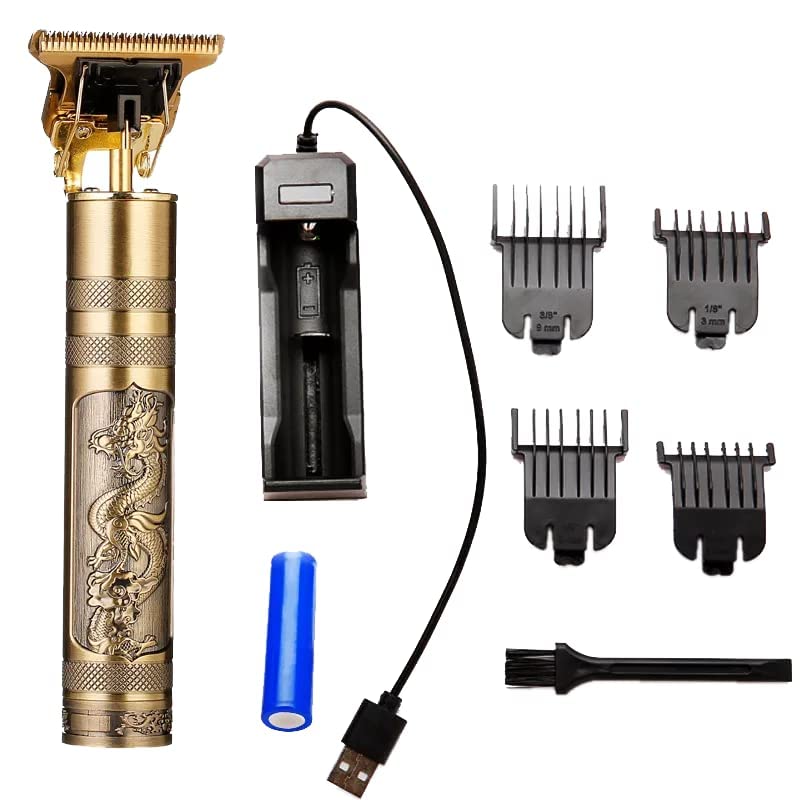 ENINAS Professional Men's Hair Trimmer & Clipper - Adjustable Blade, Retro Oil Head, USB Rechargeable for Precise Haircut & Shaving (Copper) | Perfect for Home Grooming, Barber Shops & Travel