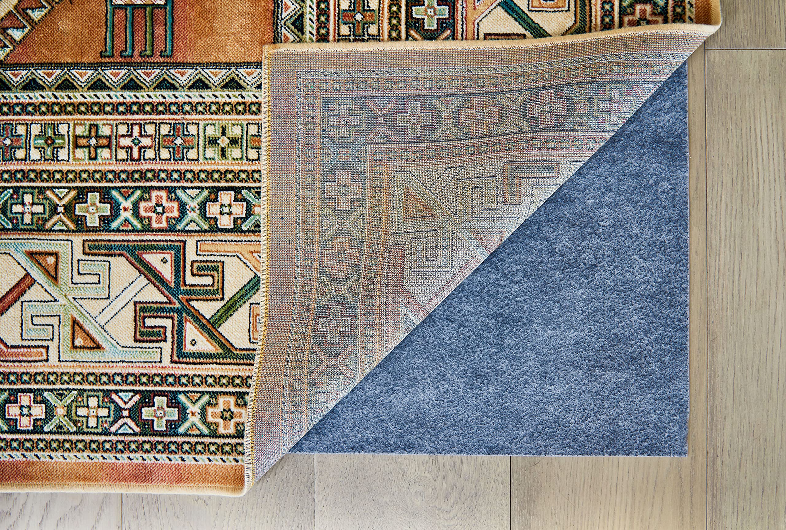 RUGPADUSA Non-Slip Rug Pad 6x9 Feet - Dual Surface Felt & Rubber - 1/10 Inch Thick Low Profile Rug Underlay - Made in USA for Living Room, Bedroom, Office Floor Protection