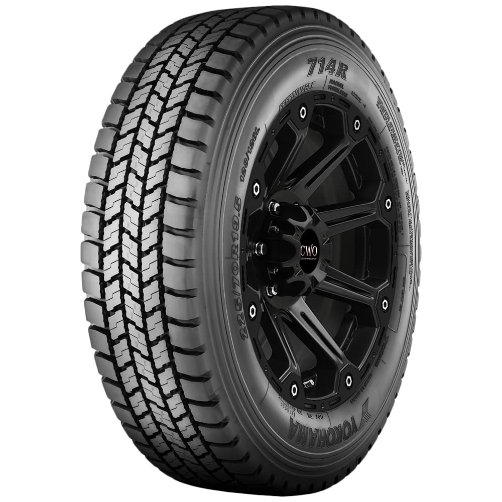 Yokohama 714R 225/70R19.5 128L G Commercial Truck Tire - Heavy Duty All-Season Tires for Delivery Vans, Box Trucks & Fleet Vehicles