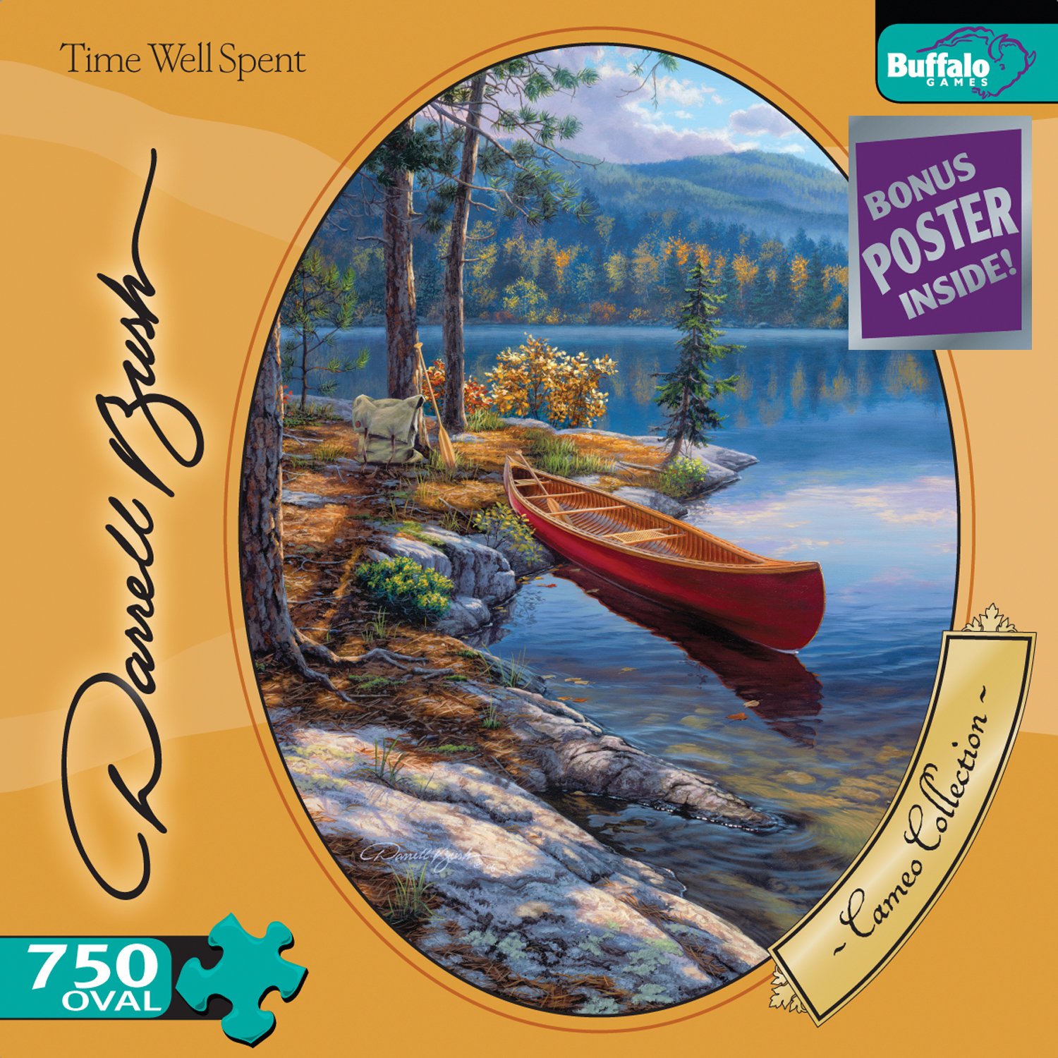 Buffalo Games Oval Cameo: Bush - Time Well Spent - Premium Wooden Jigsaw Puzzle for Adults & Teens - Perfect for Family Game Night, Stress Relief & Home Decor