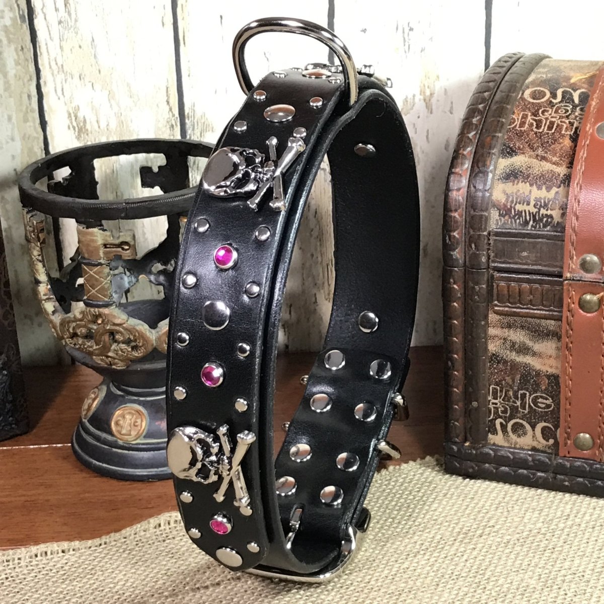 Premium Bellamy Leather Dog Collar - Adjustable & Durable Pet Collar for Small Medium Large Dogs - Perfect for Daily Walks, Training & Outdoor Adventures