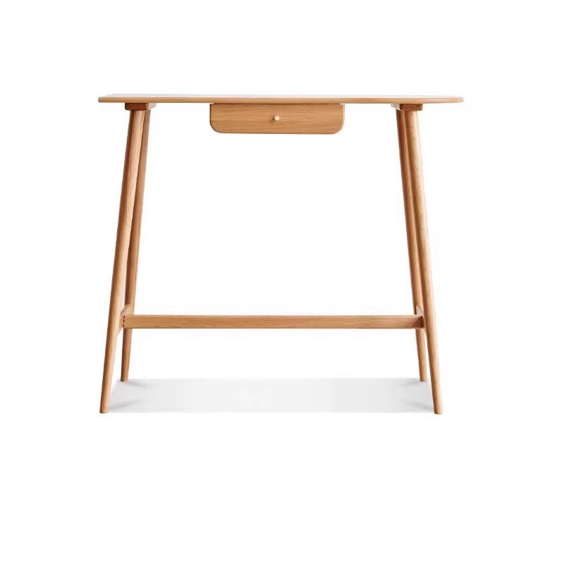 Solid Oak and Cherry Wood Bar Table - Rustic Pub Style Counter Height Table for Kitchen, Dining Room, or Home Bar Decor