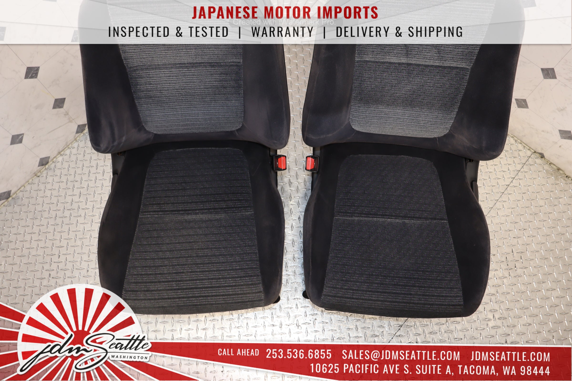 1993-2001 Honda Acura Integra DB6 OEM Front & Rear Cloth Seat Set - Perfect Replacement for Classic Car Restoration & Interior Upgrade