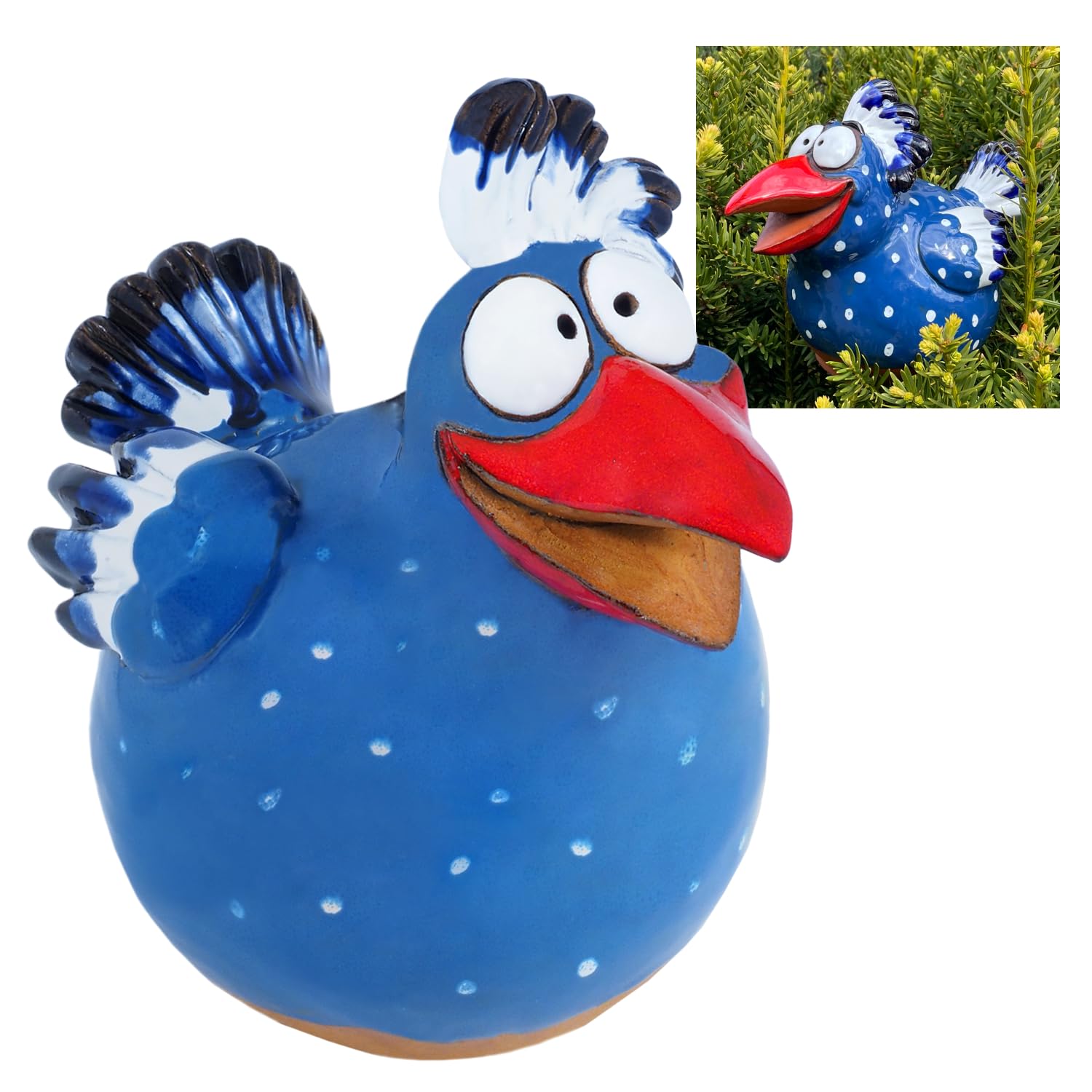 Handmade Ceramic Garden Decor - Frostproof Bird Lawn Stake & Outdoor Statue - Unique Gardening Gifts for Women & Men - Perfect for Yard, Patio & Garden Decoration