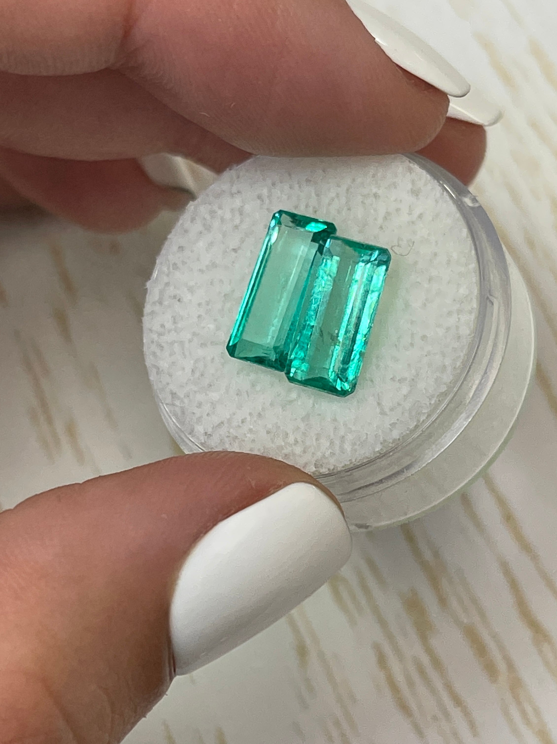 4.63tcw 12x6 Matching Loose Colombian Emeralds - Emerald Cut Gemstones for Jewelry Making, Engagement Rings & Luxury Gifts | Natural Green Precious Stones for Collectors & Designers