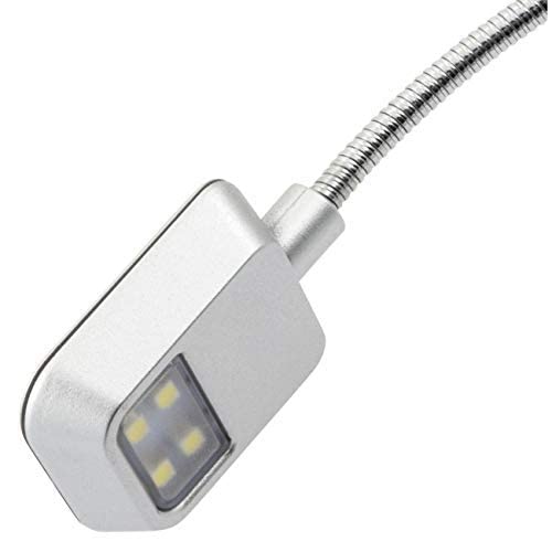 WITHit Quad Clip On Book Light - Silver - Adjustable LED Reading Light for Books & eBooks, Dimmable Brightness, Portable Bookmark Light for Adults (Batteries Included) - Perfect for Night Reading, Studying, Travel & Bedtime Use