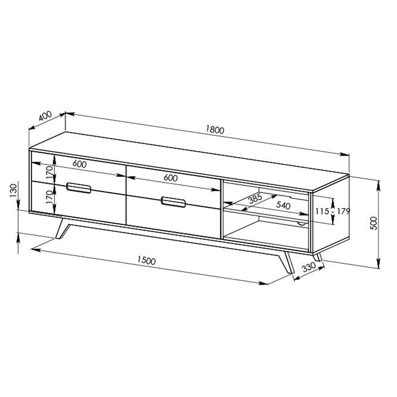 Criterion 1800mm Oak White Tuscany TV Stand Entertainment Unit - Perfect for Living Room, Home Theater & Media Storage