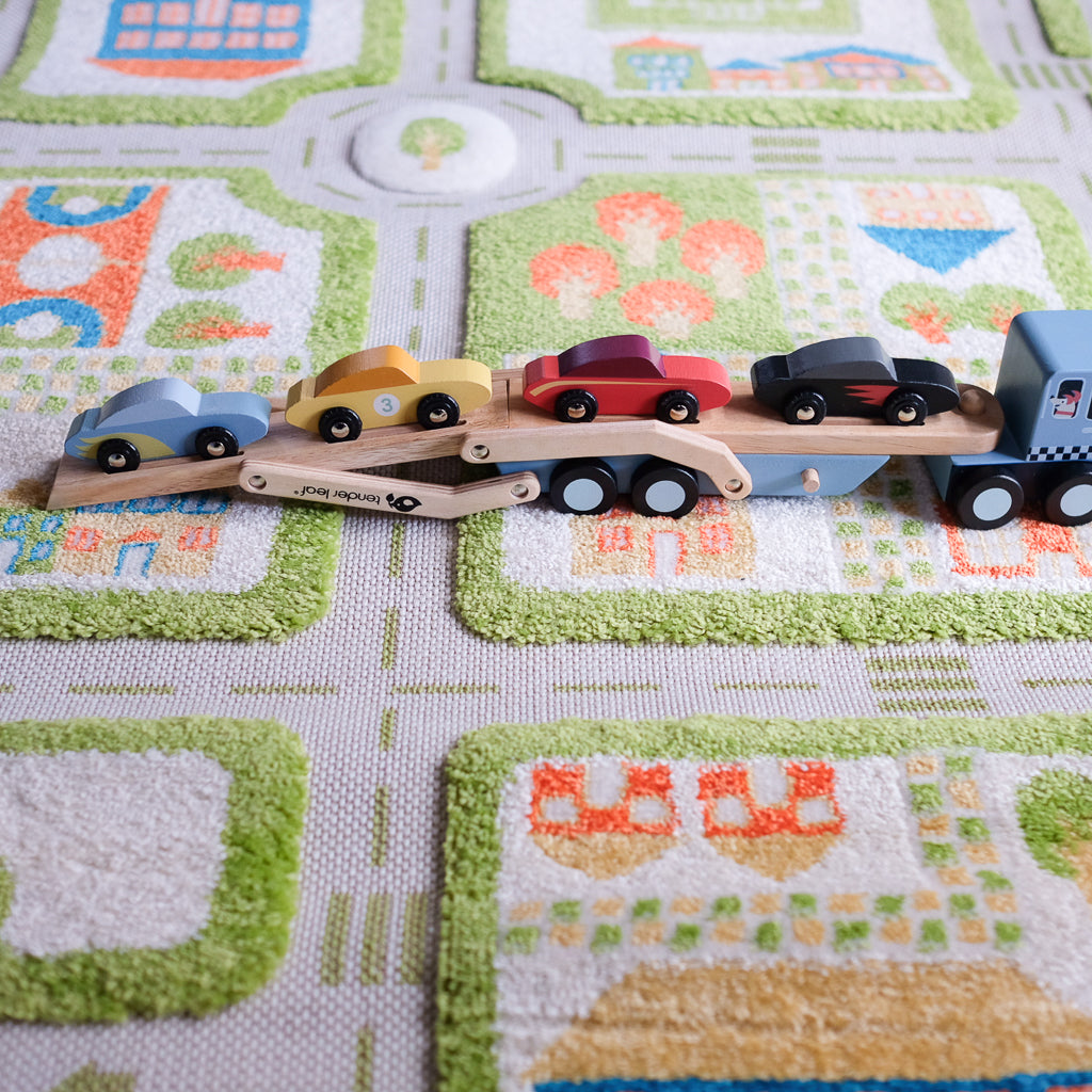 Tender Leaf Wooden Car Transporter Toy for Kids - Perfect for Imaginative Play, Preschool Learning, and Toddler Gift Ideas