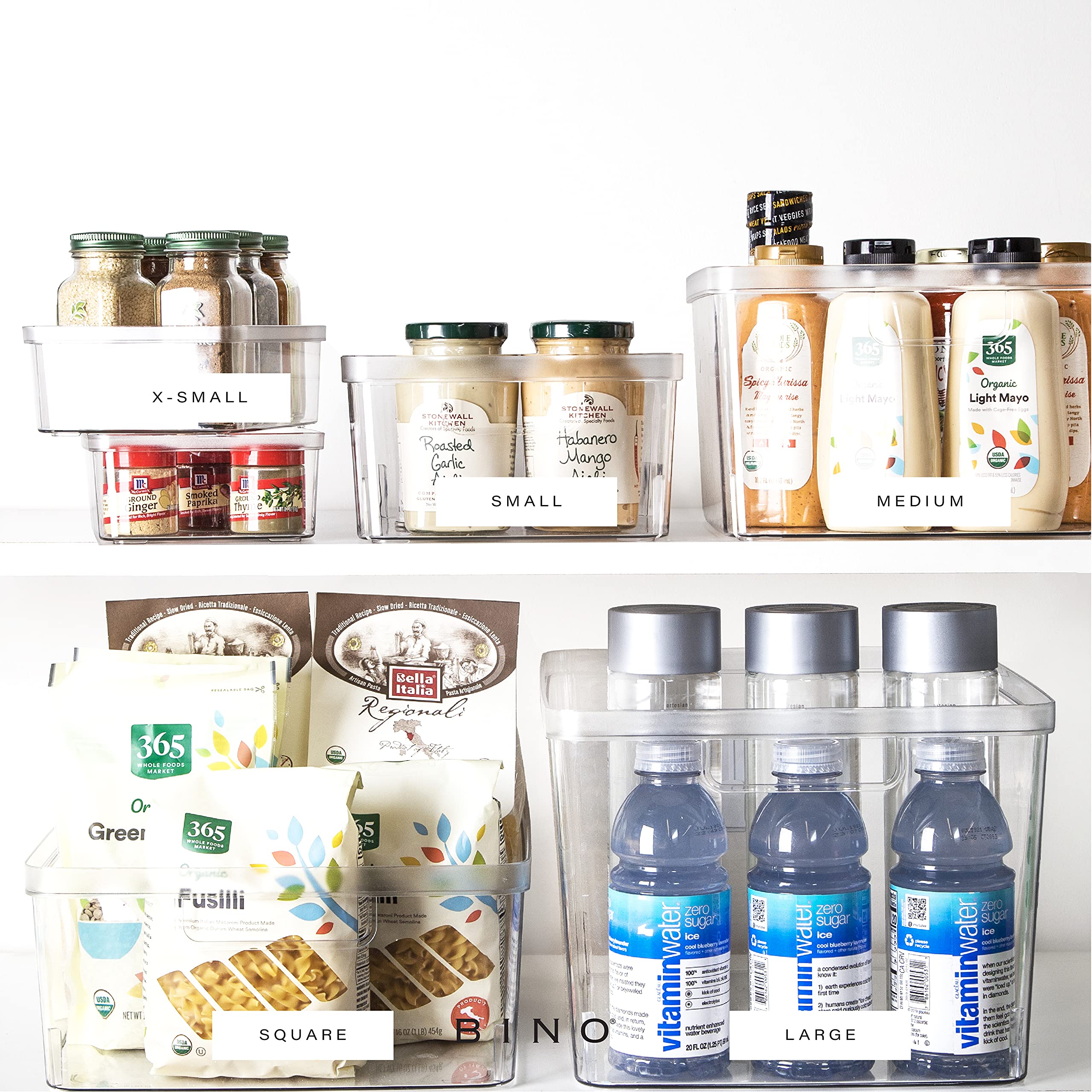 BINO Plastic Storage Bins - 30 Pack X-Small | Multi-Purpose Organizer Bins with Built-In Handles | BPA-Free | Pantry, Home, Fridge & Freezer Organization | Ideal for Kitchen, Bathroom, Office & Kids' Room Storage