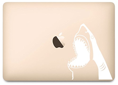 White Shark Jumping Out of Water Vinyl Decal Sticker for 12 Inch Laptop - Perfect for MacBook, Chromebook & PC Laptops - Cool Ocean Themed Computer Accessory for Students & Office Workers