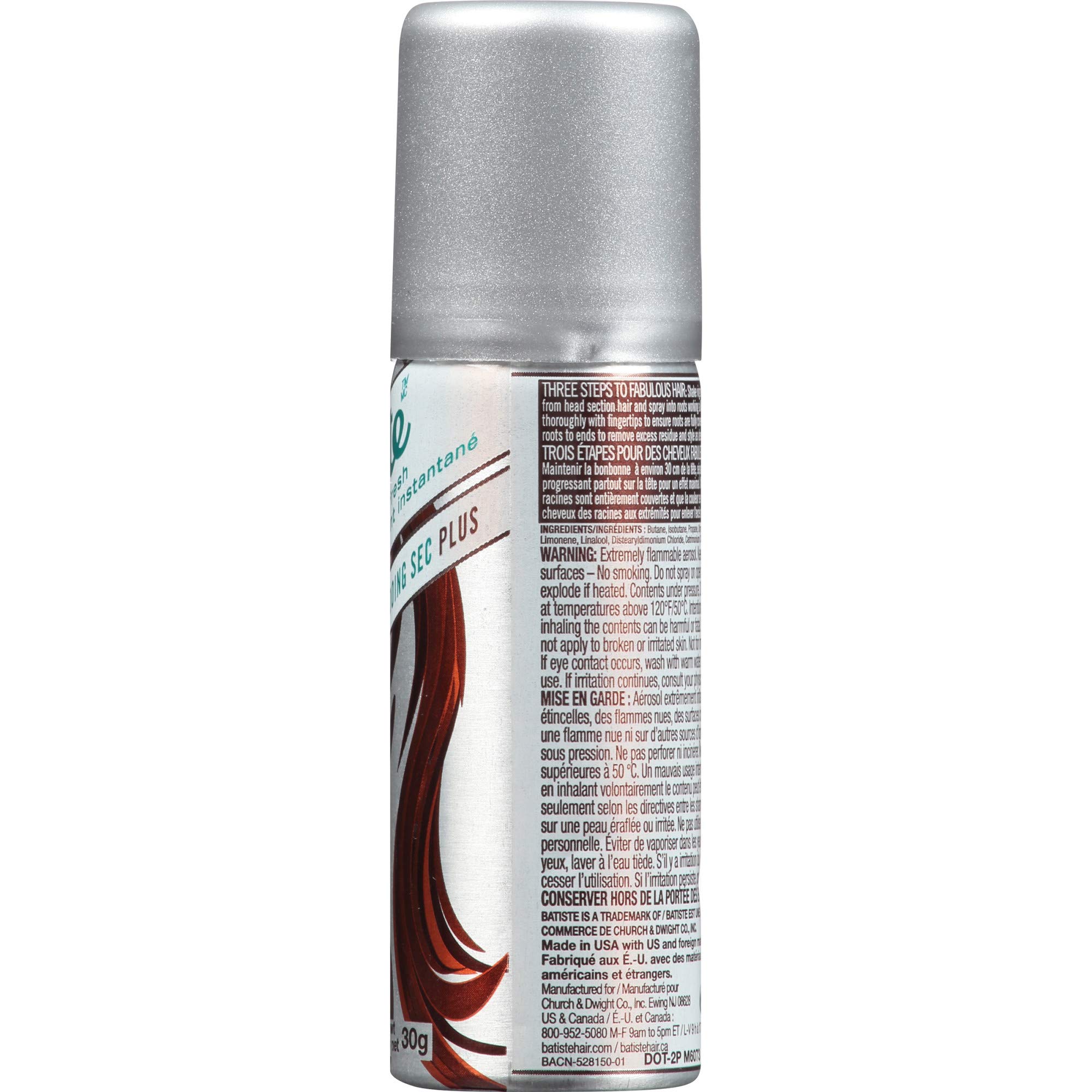 Batiste Dry Shampoo Divine Dark - Travel Size 1.6 oz for Brunette Hair | Quick Oil Absorption & Volume Boost | Perfect for Gym, Travel & On-the-Go Refresh