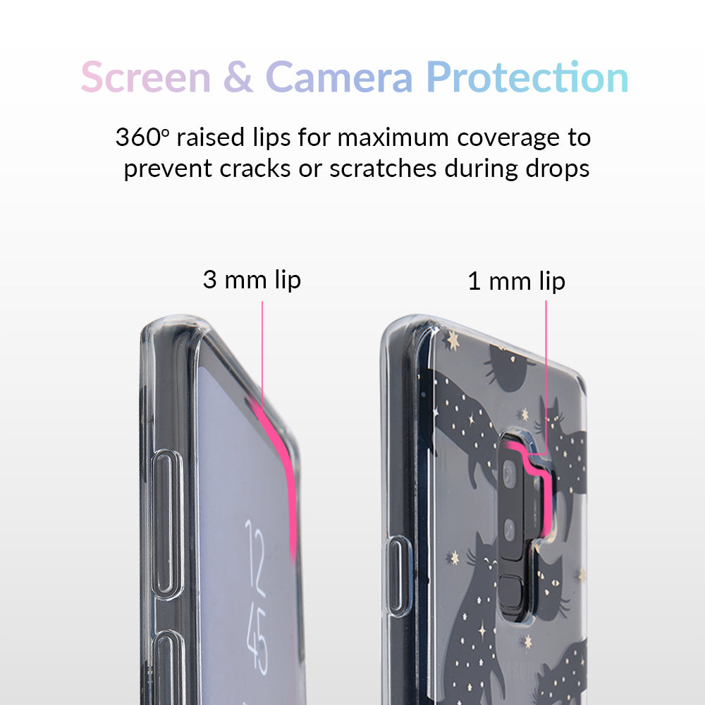 Black Cat Clear Samsung Galaxy Case - Slim Protective Phone Cover for Galaxy S21/S22/S23 - Perfect for Everyday Use & Gift Giving