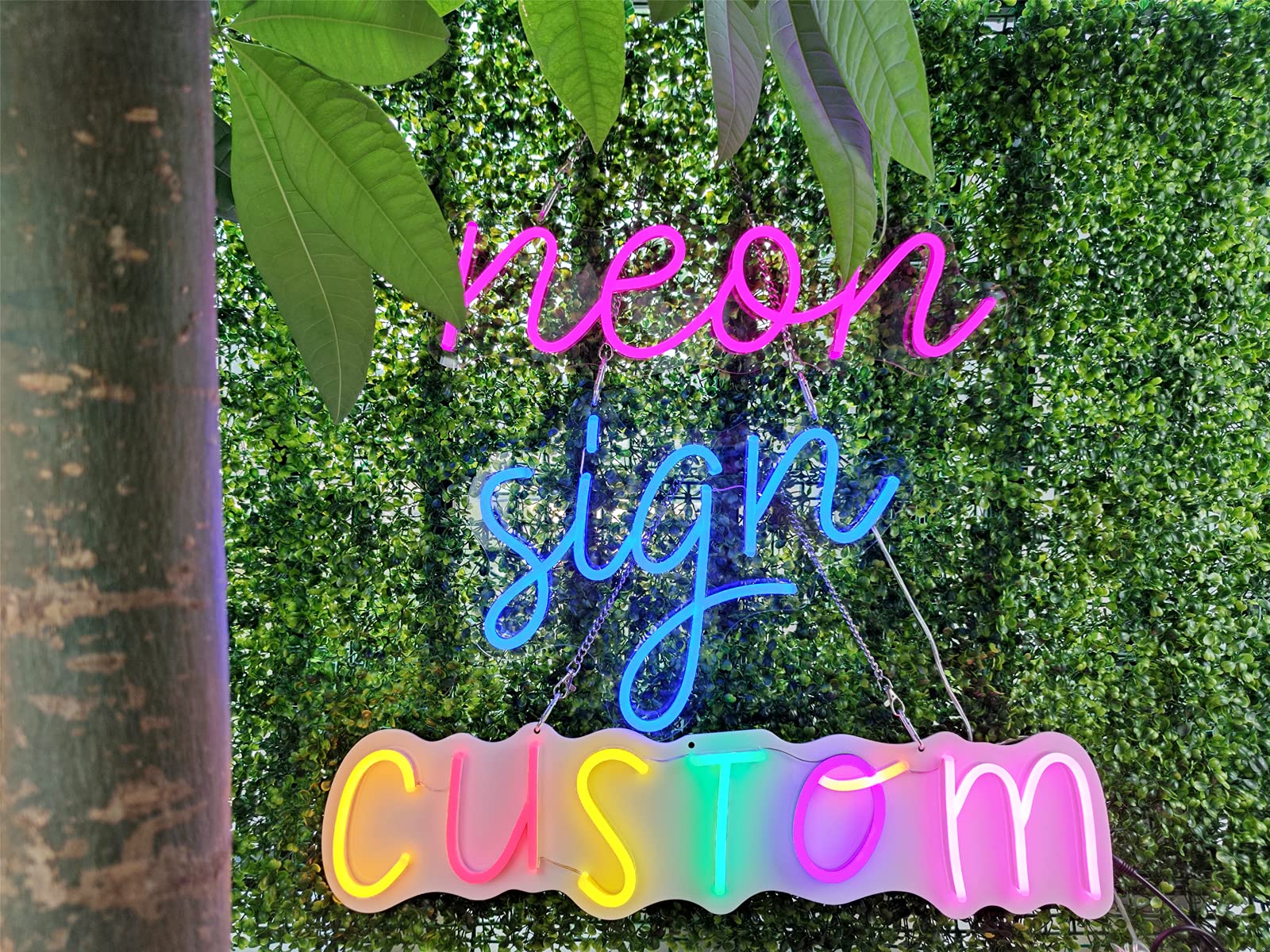 Custom LED Neon Signs - Personalized Handmade Neon Lights for Weddings, Name Gifts, Business Logos, Bars & Home Decor (40 Inches, 3 Lines Text) - Perfect for Bedroom Wall Art, Party Decorations & Business Branding